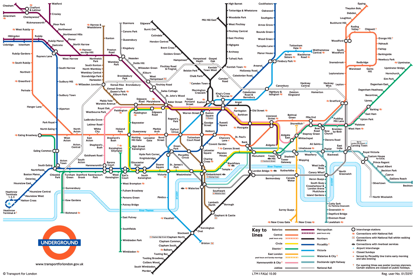 mappa metro londra