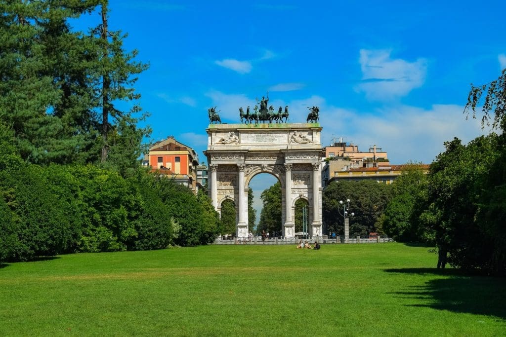 Arco della Pace visto dal Parco Smepione