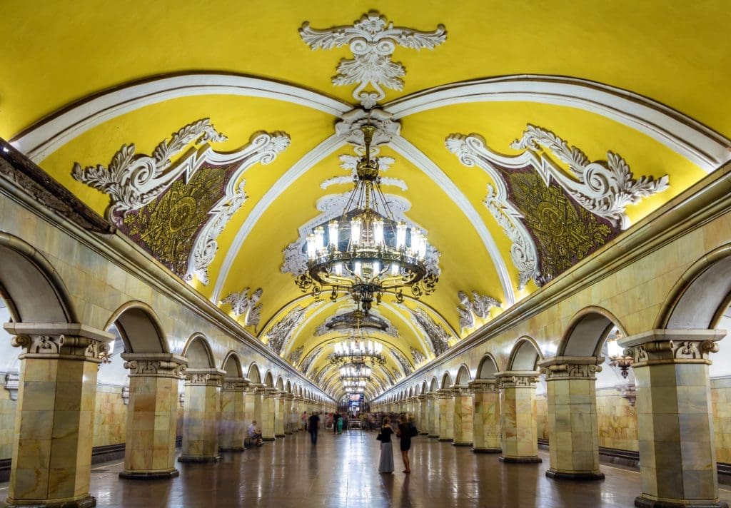 Stazione Komsomolskaya, metro di Mosca.