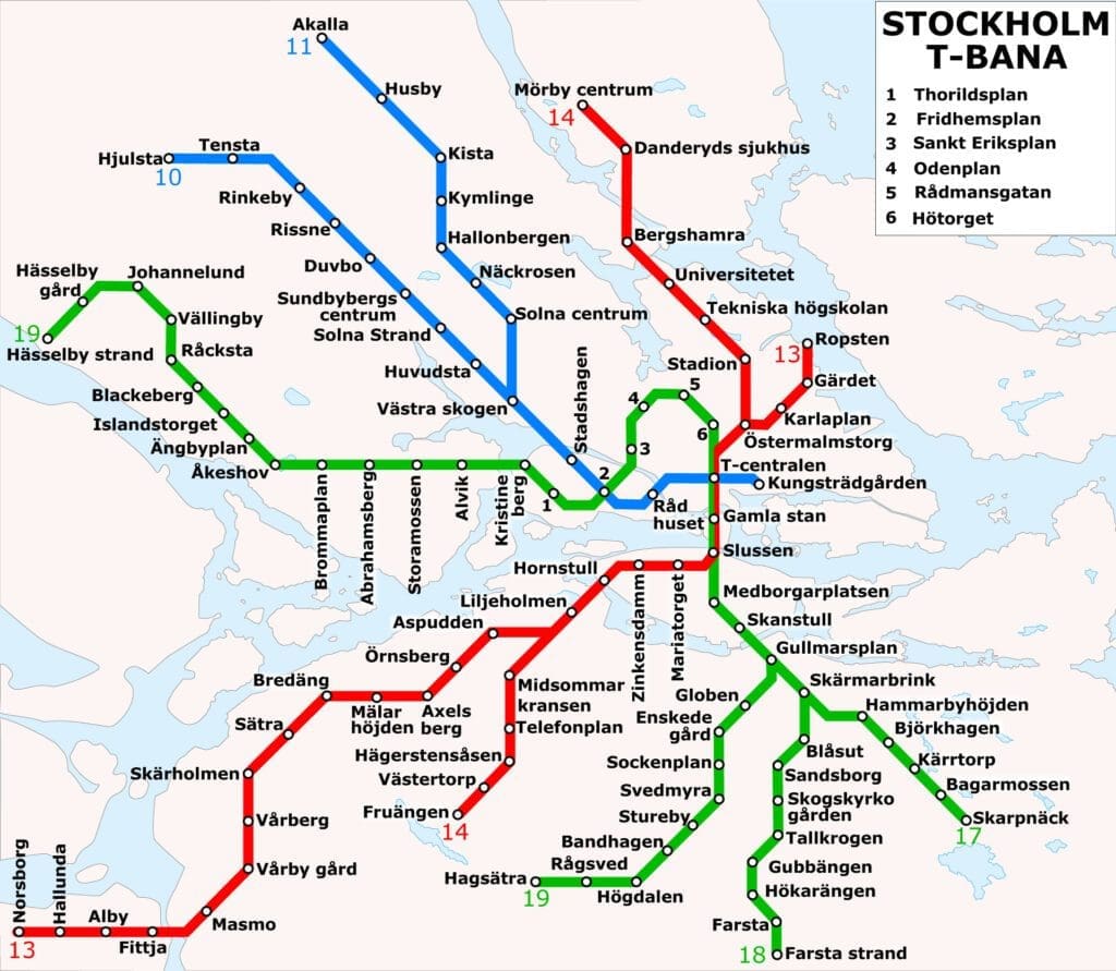 mappa della metro di stoccolma