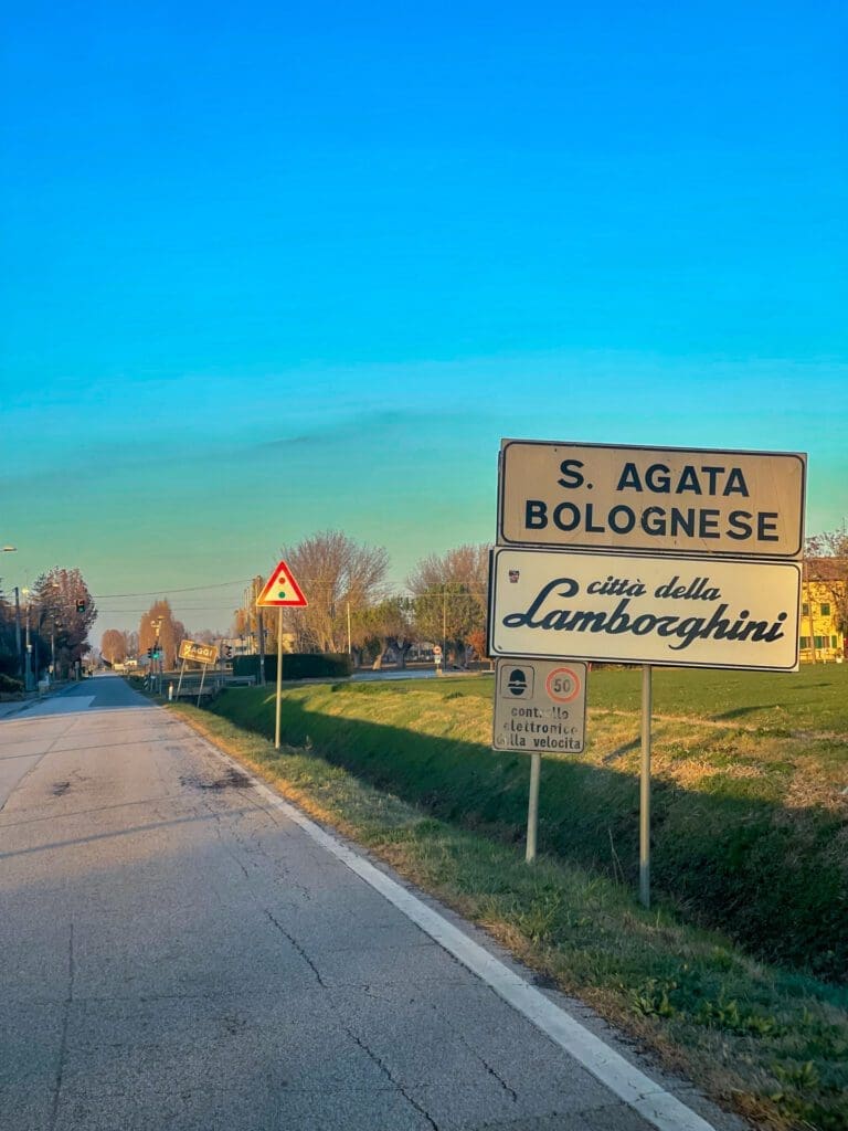 Cartello stradale del comune di Sant'Agata Bolognese